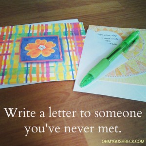 Send me a letter (or card, postcard, etc.) and I will send you back a handwritten letter or card. Click pin or go here for details: http://www.ohmygoshbeck.com/2013/03/letter-exchange/
